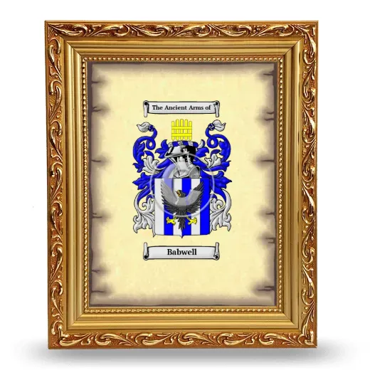 Babwell Coat of Arms Framed - Gold