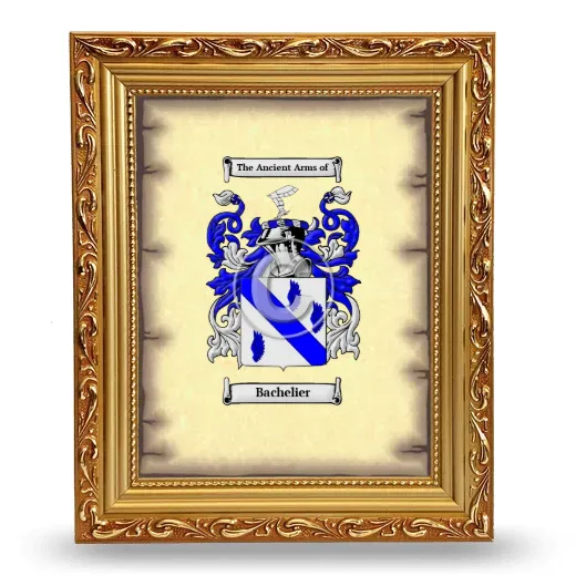 Bachelier Coat of Arms Framed - Gold