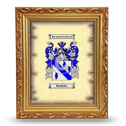 Bachelor Coat of Arms Framed - Gold