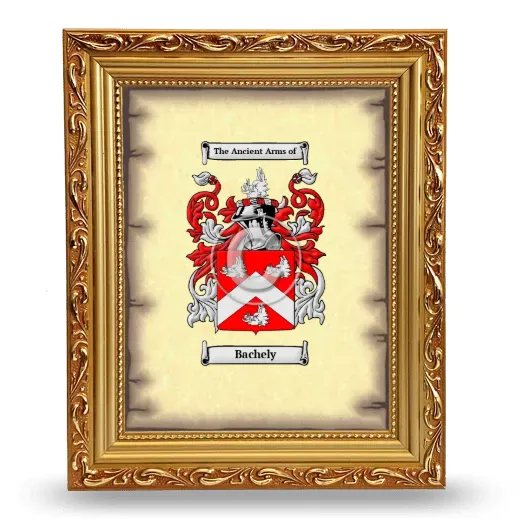 Bachely Coat of Arms Framed - Gold