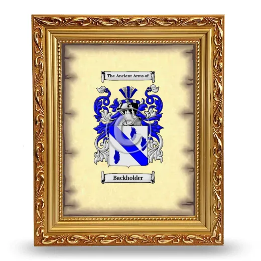 Backholder Coat of Arms Framed - Gold