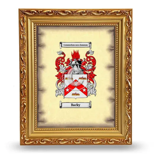 Backy Coat of Arms Framed - Gold