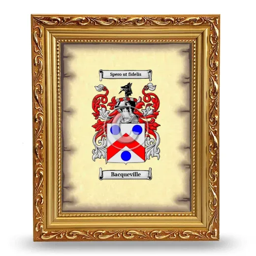 Bacqueville Coat of Arms Framed - Gold