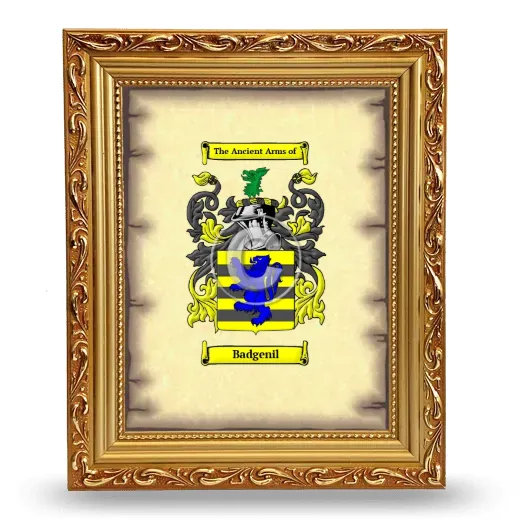 Badgenil Coat of Arms Framed - Gold
