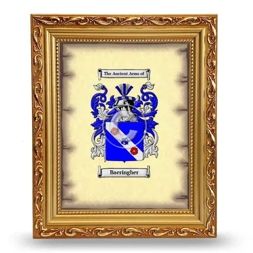 Baeringher Coat of Arms Framed - Gold
