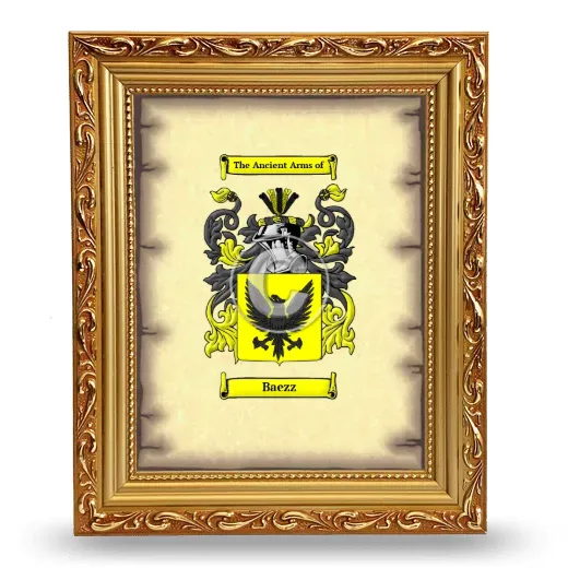 Baezz Coat of Arms Framed - Gold
