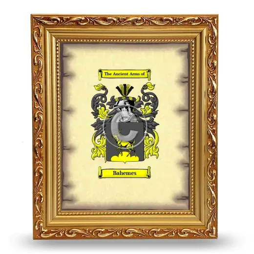 Bahemes Coat of Arms Framed - Gold