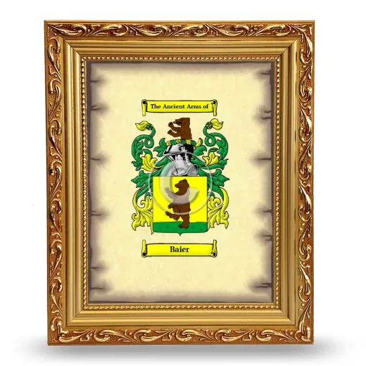 Baier Coat of Arms Framed - Gold