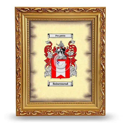 Bainermend Coat of Arms Framed - Gold