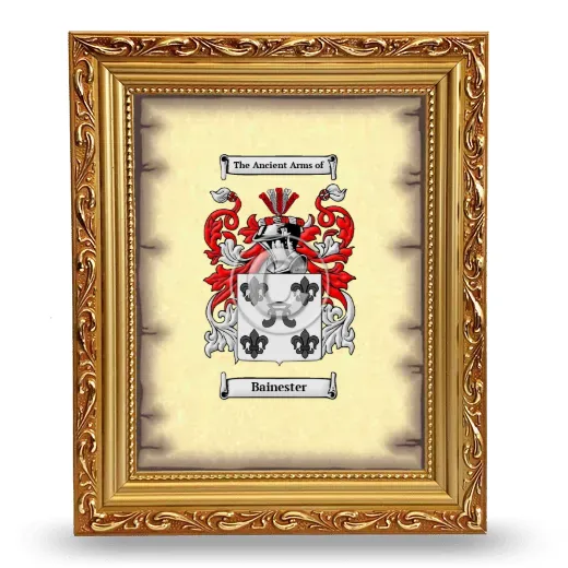 Bainester Coat of Arms Framed - Gold
