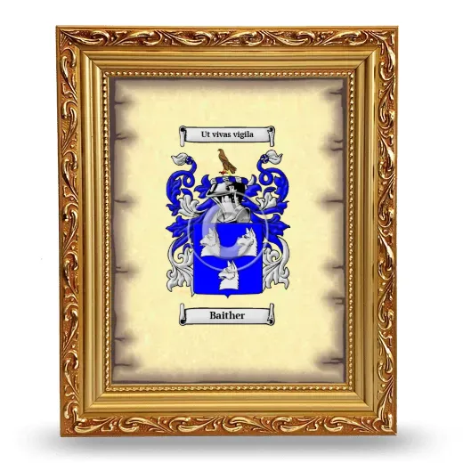 Baither Coat of Arms Framed - Gold
