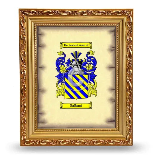 Balbani Coat of Arms Framed - Gold