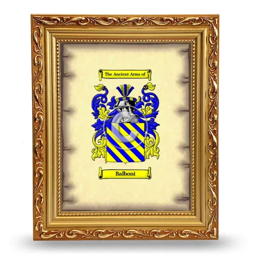 Balboni Coat of Arms Framed - Gold