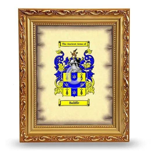 Baliffe Coat of Arms Framed - Gold