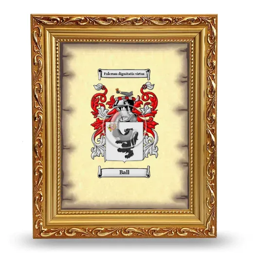 Ball Coat of Arms Framed - Gold