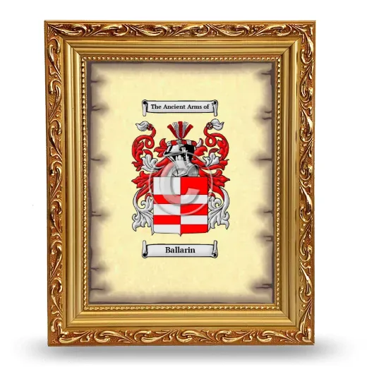 Ballarin Coat of Arms Framed - Gold