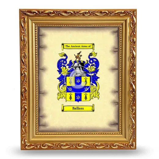 Ballass Coat of Arms Framed - Gold