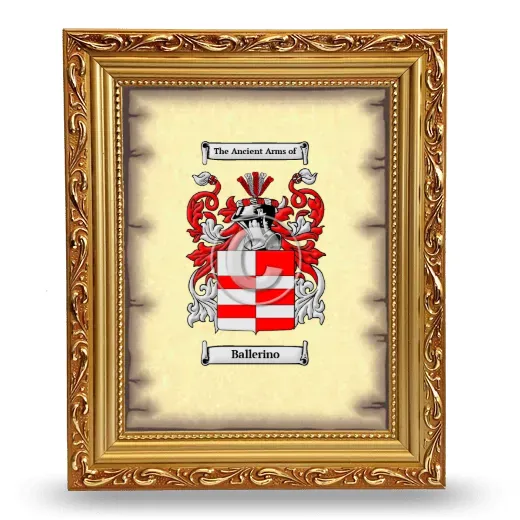 Ballerino Coat of Arms Framed - Gold