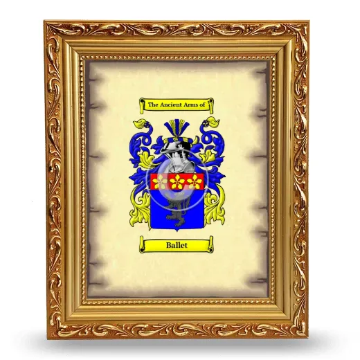 Ballet Coat of Arms Framed - Gold