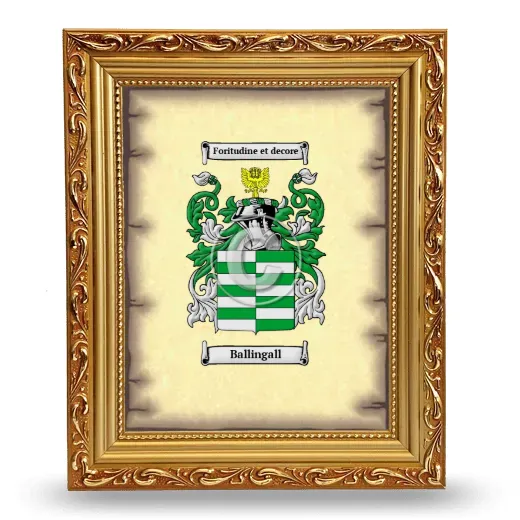 Ballingall Coat of Arms Framed - Gold