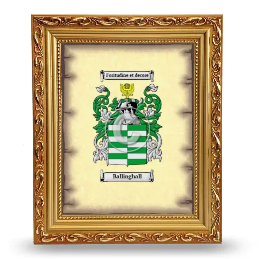 Ballinghall Coat of Arms Framed - Gold