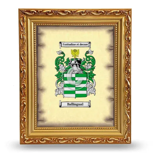 Ballingual Coat of Arms Framed - Gold