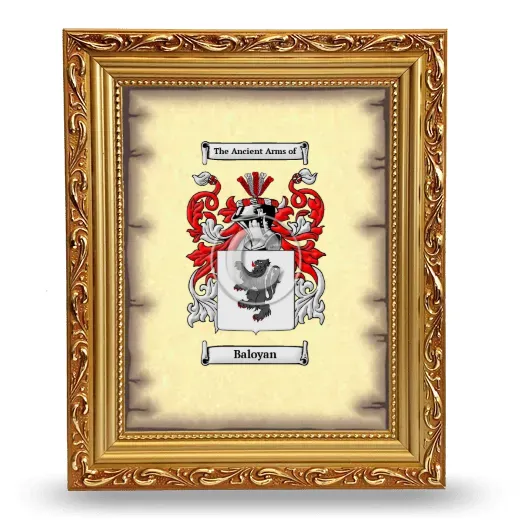 Baloyan Coat of Arms Framed - Gold