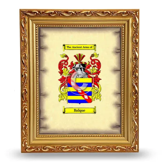 Balque Coat of Arms Framed - Gold