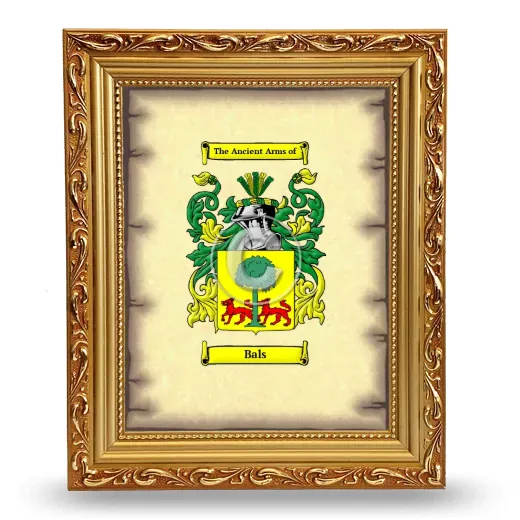 Bals Coat of Arms Framed - Gold