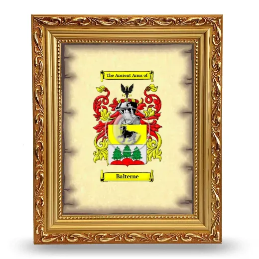 Balterne Coat of Arms Framed - Gold