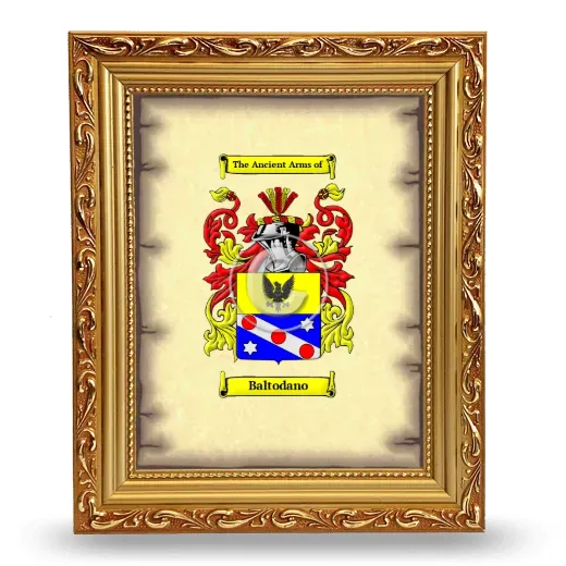 Baltodano Coat of Arms Framed - Gold