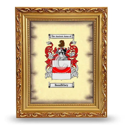 Bamfithey Coat of Arms Framed - Gold