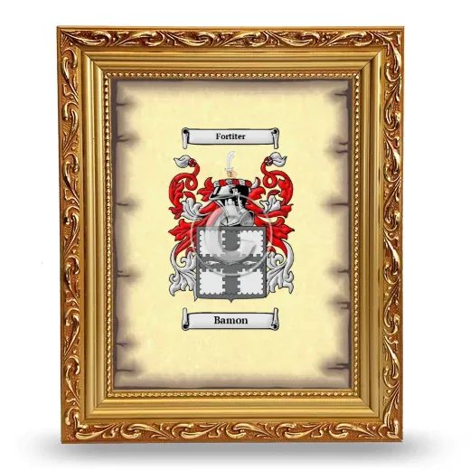 Bamon Coat of Arms Framed - Gold