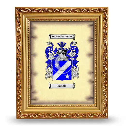 Bandle Coat of Arms Framed - Gold