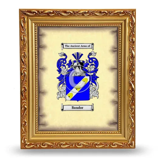 Bandor Coat of Arms Framed - Gold