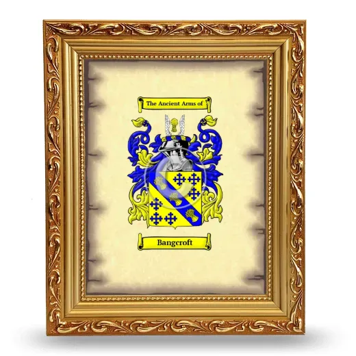 Bangcroft Coat of Arms Framed - Gold