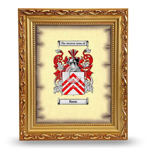 Bann Coat of Arms Framed - Gold