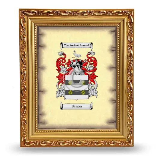 Banon Coat of Arms Framed - Gold