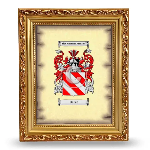 Barèt Coat of Arms Framed - Gold