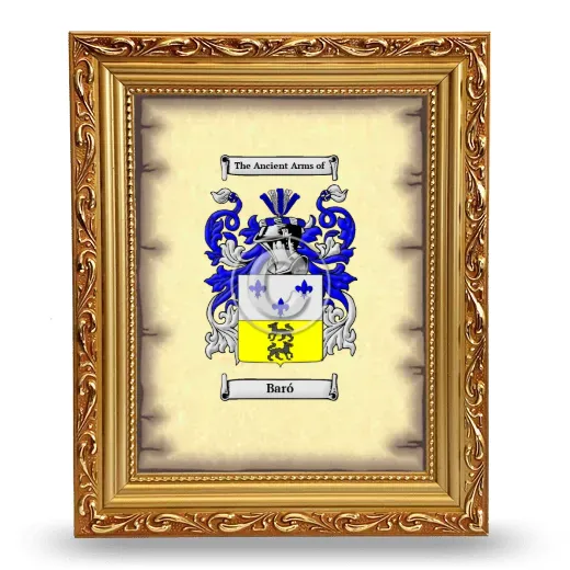 Baró Coat of Arms Framed - Gold