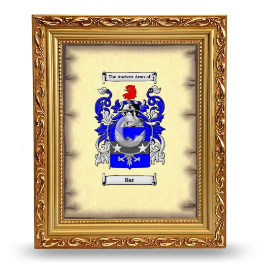 Bar Coat of Arms Framed - Gold