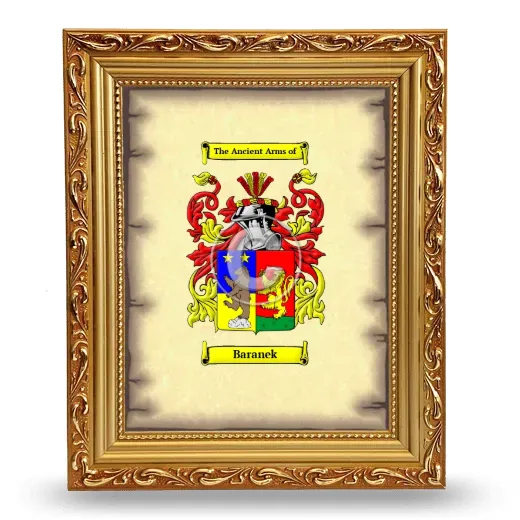 Baranek Coat of Arms Framed - Gold