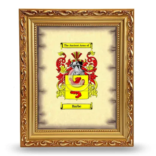 Barbe Coat of Arms Framed - Gold