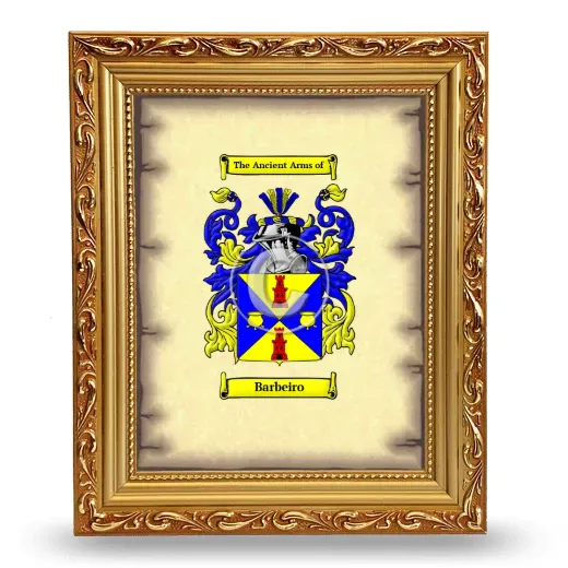 Barbeiro Coat of Arms Framed - Gold