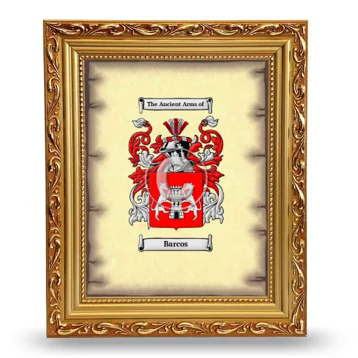 Barcos Coat of Arms Framed - Gold