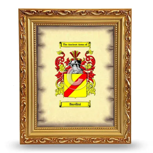 Bardini Coat of Arms Framed - Gold