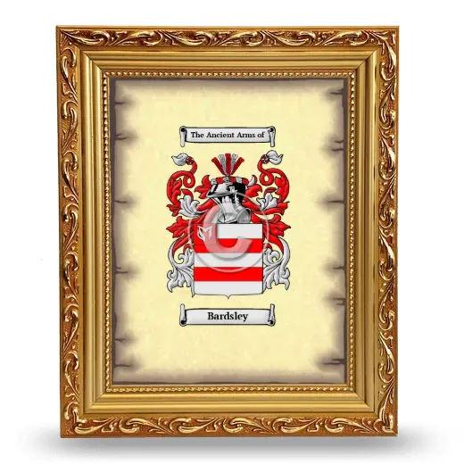Bardsley Coat of Arms Framed - Gold