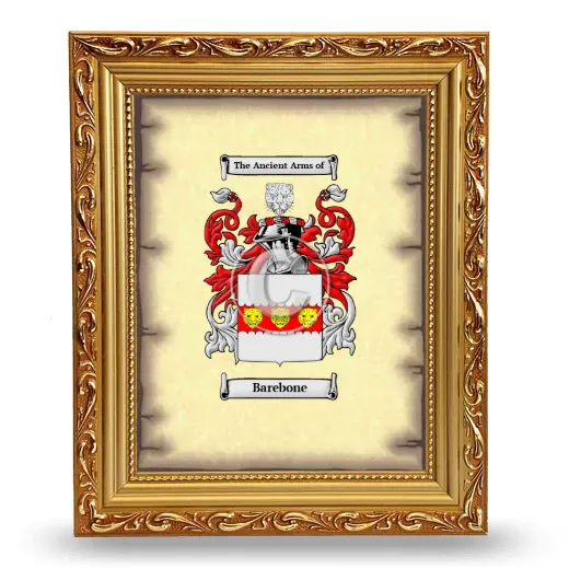 Barebone Coat of Arms Framed - Gold