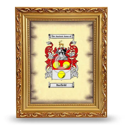 Barfield Coat of Arms Framed - Gold