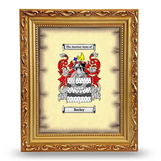 Barlay Coat of Arms Framed - Gold